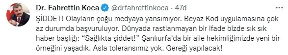 Sağlık Bakanı Fahrettin Koca'dan Şanlıurfa'da sağlık personeline yapılan saldırıya dair açıklama! "Gereği yapılacak" - 1