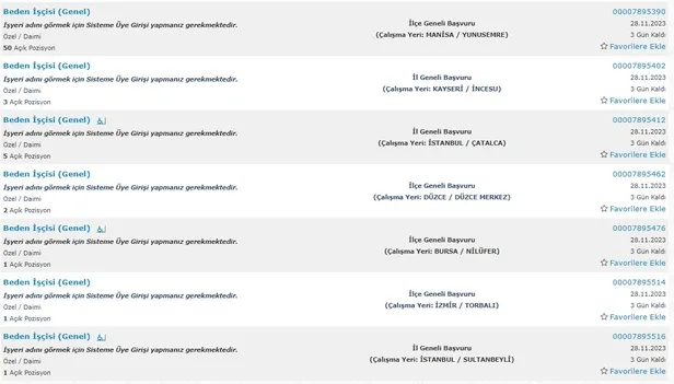 KPSS’SİZ MÜLAKATSIZ 29 BİN İŞÇİ ALINACAK! İŞKUR ilkokul mezunu alım yapacak kurumların listesini ve ilanları açıkladı