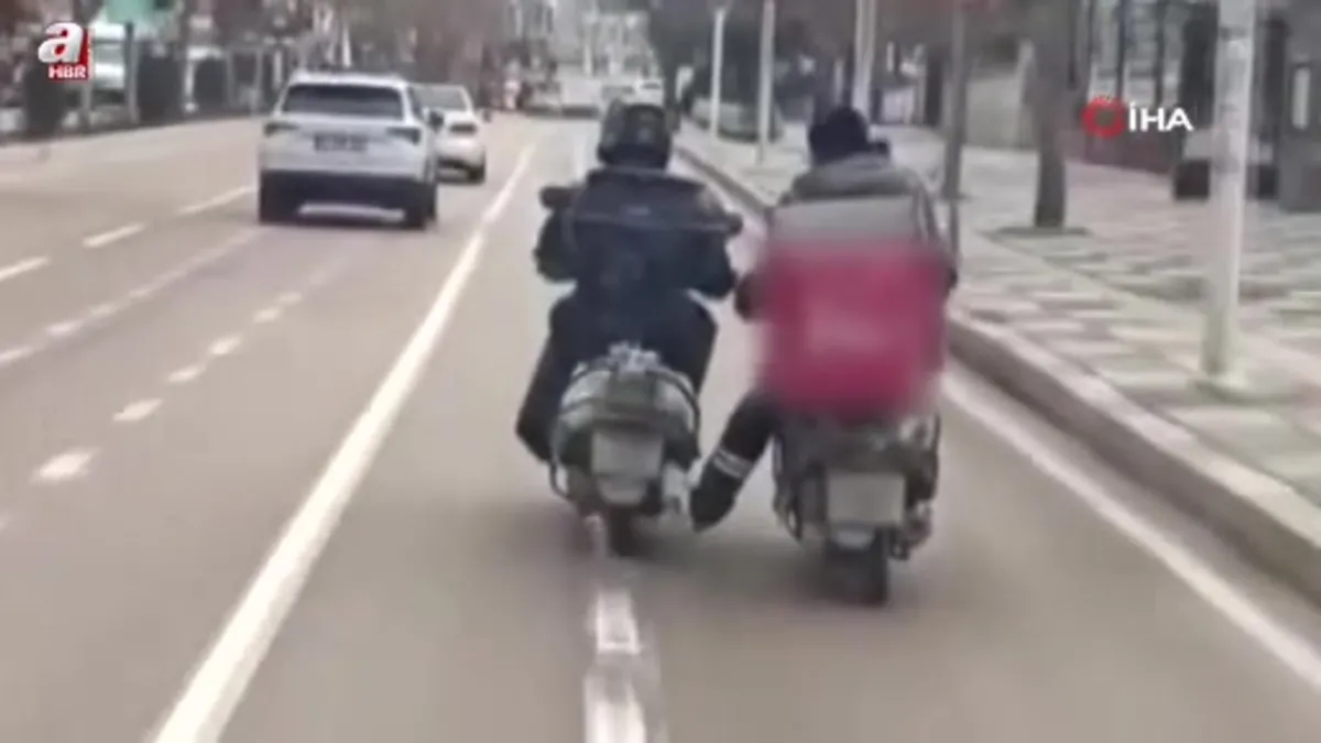 Elazığ'da motokuryenin tehlikeli yolculuğu