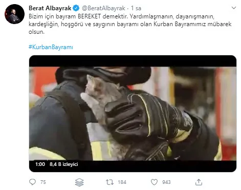 Hazine ve Maliye Bakanı Berat Albayrak Kurban Bayramı'nı kutladı - 1