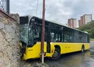 İETT otobüsü duvara çarptı!