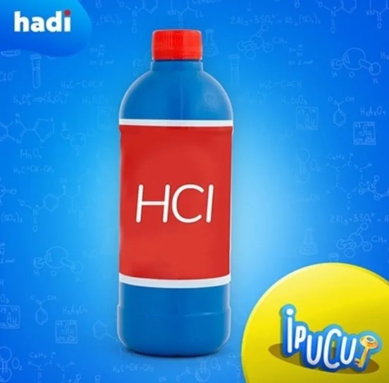 Hadi ipucu: Banyo, tuvalet temizliğinde kullanılan Hidroklorik asidin halk arasındaki ismi nedir? HCI nedir?