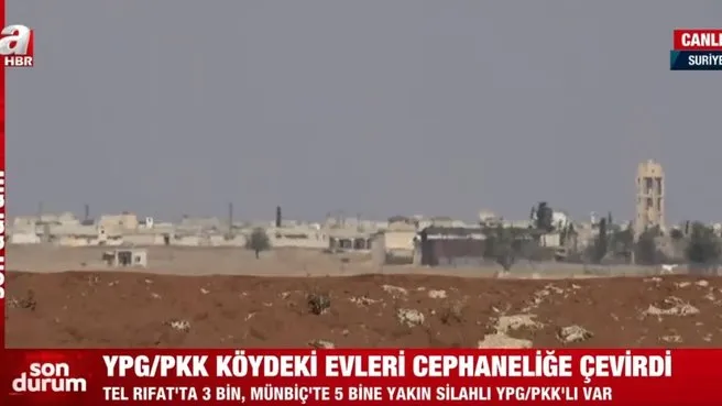 YPG/PKK'lı teröristler köydeki evleri cephaneliğe çevirdi