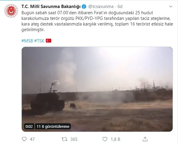 Milli Savunma Bakanlığı: 399 terörist etkisiz hale getirildi - 1