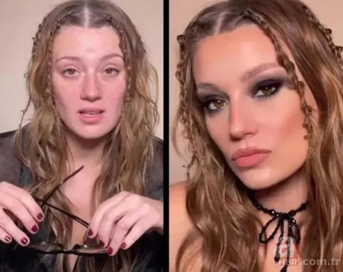 Gizem Karaca önce makyajsız sonra makyajlı paylaştı! Aradaki fark ağızları açık bıraktı 4