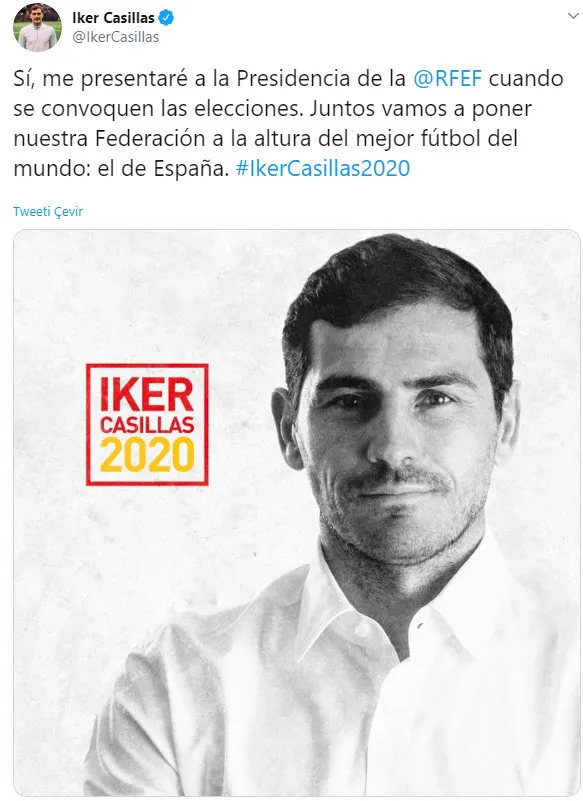 Iker Casillas başkanlığa aday olduğunu açıkladı