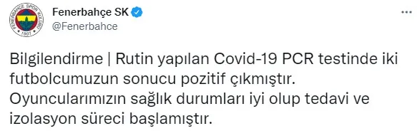 Son dakika: Fenerbahçe'ye koronavirüs şoku! 2 futbolcu pozitif - 1