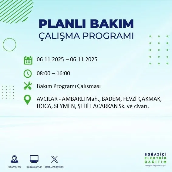 6 Kasım İstanbul’da 9 saatlik kesinti: İstanbul'da hangi ilçelerde elektrik kesilecek? Mahalleniz listede mi? İstanbul’da 9 saatlik kesinti: Hangi ilçelerde elektrikler kesilecek?