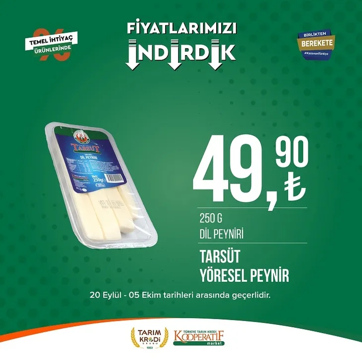 Tarım kredi market yeni indirim listesi yayınladı! 117.90 TL’ye Sucuk, 104.90 TL’ye Beyaz Peynir, 35.75 TL’ye Pirinç, 23.90 TL’ye dev Kağıt Havlu yer alıyor