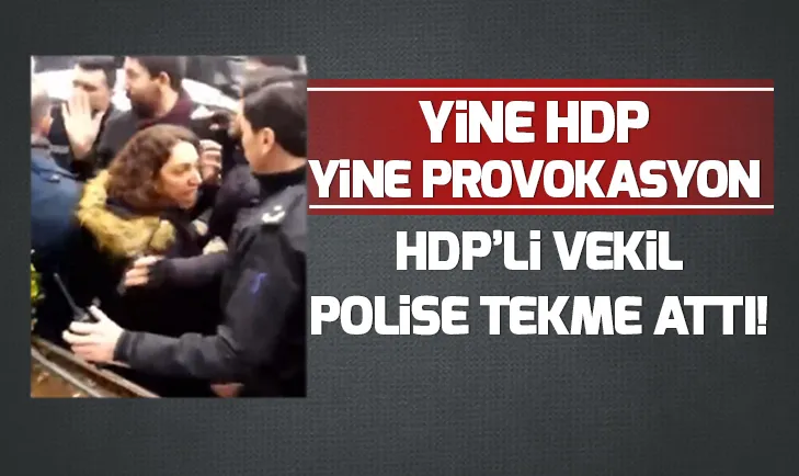 Yine HDP yine provokasyon! HDPli vekil polise tekme attı