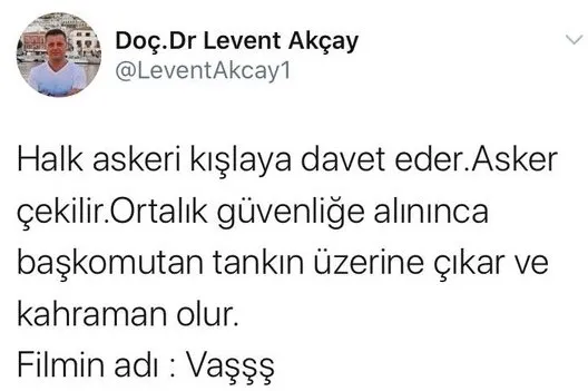İYİ Parti’li Levent Akçay FETÖ’nün hain darbe kalkışmasına destek vermiş