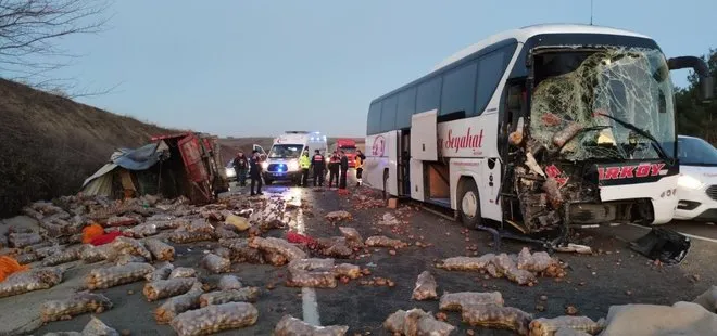 Son dakika: Tekirdağ’da kamyon ile otobüs çarpıştı: Feci kazada çok sayıda yaralı var!