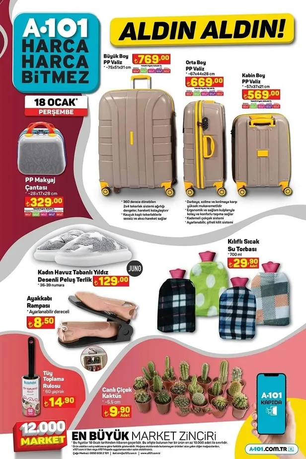 19 Ocak A101 aktüel ürünler kataloğu! A101’de Akıllı TV, Canon yazıcı, Elektrikli Motor, Kiwi hava nemlendirici cazip fiyatlarla satışta