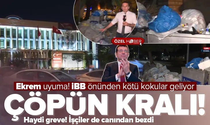İBB binası önünde çöp yığınları oluştu