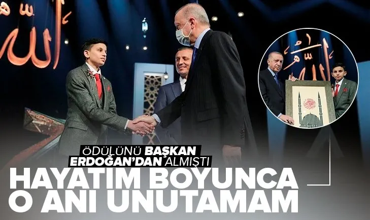 Son dakika: Ödülünü Başkan Erdoğan’dan almıştı! İmam Hatip Lisesi 3. Sınıf öğrencisi Mustafa Öztürk: Hayatım boyunca o anı unutmam