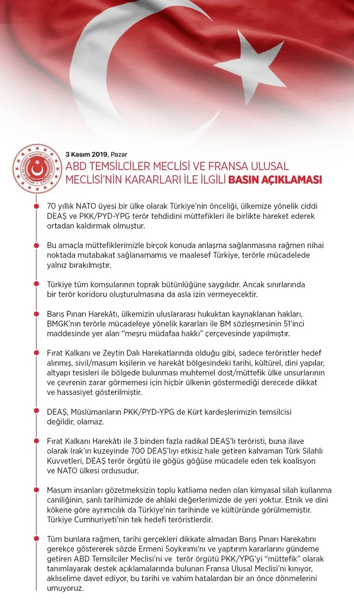 Milli Savunma Bakanlığı'ndan ABD ve Fransa'ya sert tepki - 1