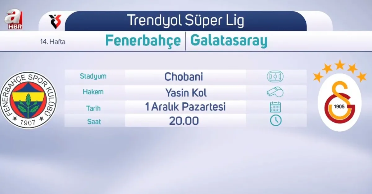 Fenerbahçe-Galatasaray derbisi saat kaçta?