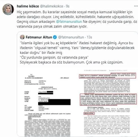 Fatmanur Altun’a hakaret eden Nazan Demir’e beraat! AK Parti’den tepki yağdı: Hukukun canına okuyan karar!