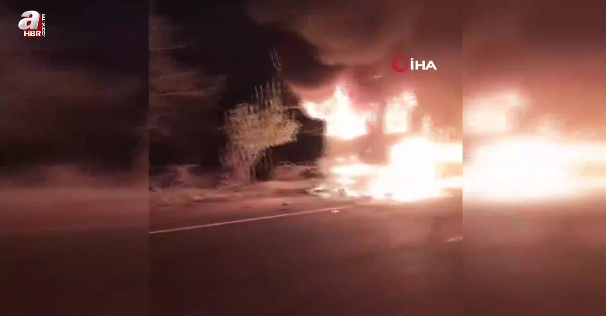 Elazığ'da TIR alev alev yandı