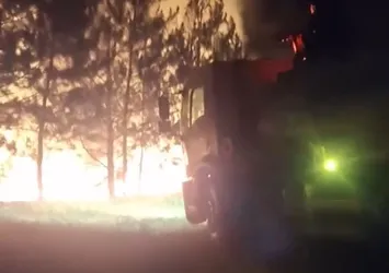Bolu’da örtü yangını facia büyümeden söndürüldü
