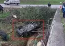 Kontrolden çıkan otomobil kanala uçtu