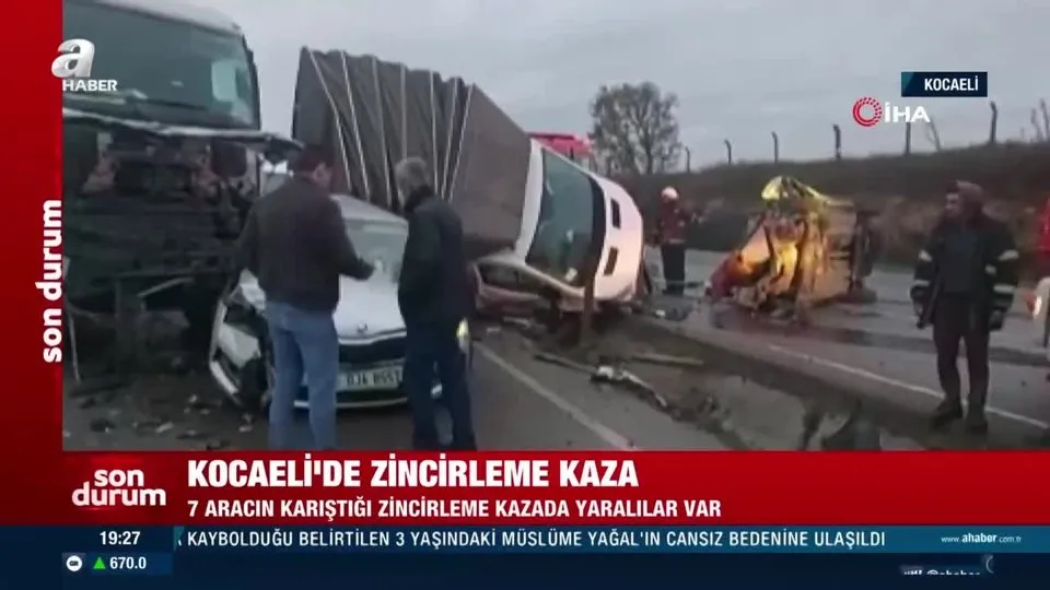 SON DAKİKA | Zincirleme trafik kazası 7 araç birbirine girdi! Olay yerinden ilk görüntüler