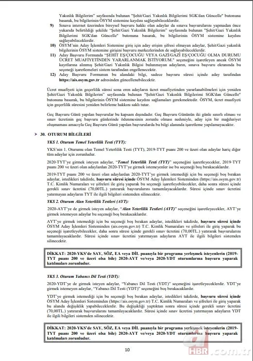 YKS başvuru kılavuzu tam 142 sayfa! YKS 2020 başvurusu yapmadan mutlaka okuyun! İşte 2020 YKS başvuru kılavuzu 14