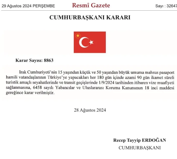 baskan-erdogan-imzaladi-irak-vatandaslarina-vize-muafiyeti-resmi-gazetede-1724880060432.jpg Başkan Erdoğan imzaladı! Irak vatandaşlarına kısmi vize muafiyeti Resmi Gazete'de - 1