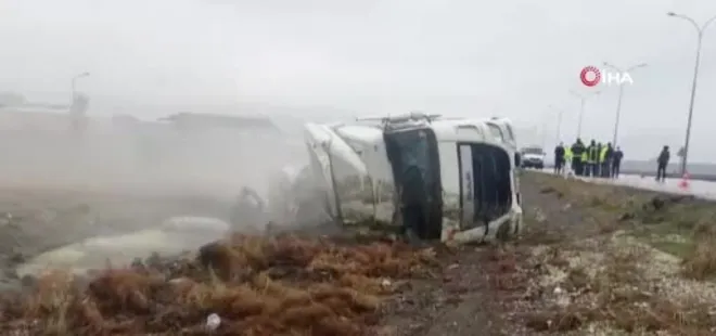Konya'da asit tankeri devrildi: 1 ölü