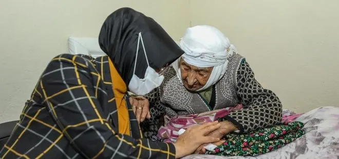 122 yaşındaki Emine nineye ziyaret