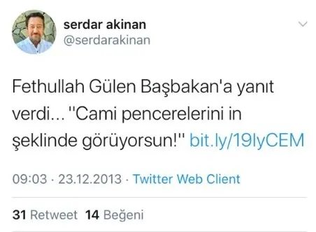 Elazığ depremi ile ilgili iftira atan provokatör Serdar Akınan’ın FETÖ ile ilişkisi