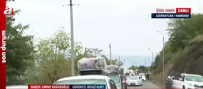 A Haber ekibi Hankendi’de! Ermeni siviller Laçın koridoru üzerinden Ermenistan’a geçiyor