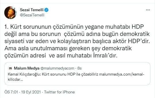 Kılıçdaroğlu’ndan HDP ve Kürt sorunu mesajı! PKK'nın siyasi uzantısını Kürt halkının asli temsilcisi ilan etti - 3