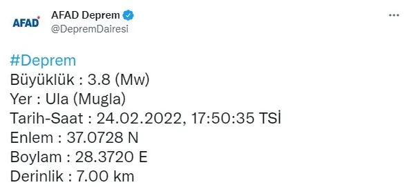 Son dakika: Muğla'da korkutan deprem! AFAD 2022 son depremler - 1