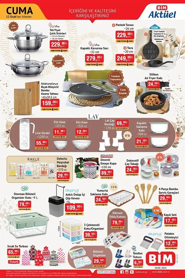 12 Ocak BİM aktüel ürünler kataloğu: Kahve makinesi, set üstü ocak, kettle, pankek tavası, tencere seti ve daha fazlası ucuza satışa sunulacak - 5