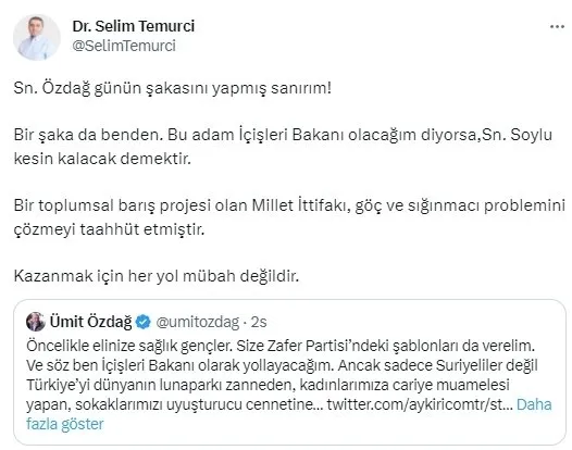 8’li koalisyonda ’Ümit Özdağ’ krizi! Gelecek Partisi’nden tepki geldi