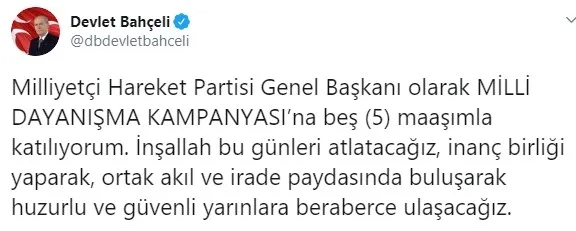 Son dakika: Devlet Bahçeli 5 maaşıyla Milli Dayanışma Kampanyası'na katıldı - 3