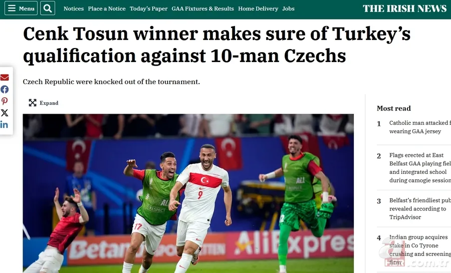 Türkiye Çekya'yı devirdi Avrupa'nın manşetlerini süsledi: Muhteşem Türkler... 8