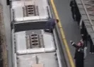 Metrobüsün üstünde yolculuk kamerada