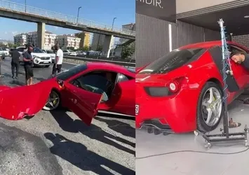 Hayatının en pahalı kazası! Tamir ettiği Ferrari ile feci kaza