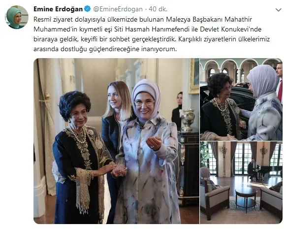 Emine Erdoğan Malezya Başbakanı'nın eşi Siti Hasmah ile görüştü - 1