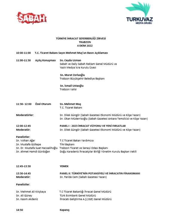 'Türkiye İhracat Seferberliği Zirvesi' Trabzon’da gerçekleşecek! Ticaret Bakanı Mehmet Muş katılacak - 1