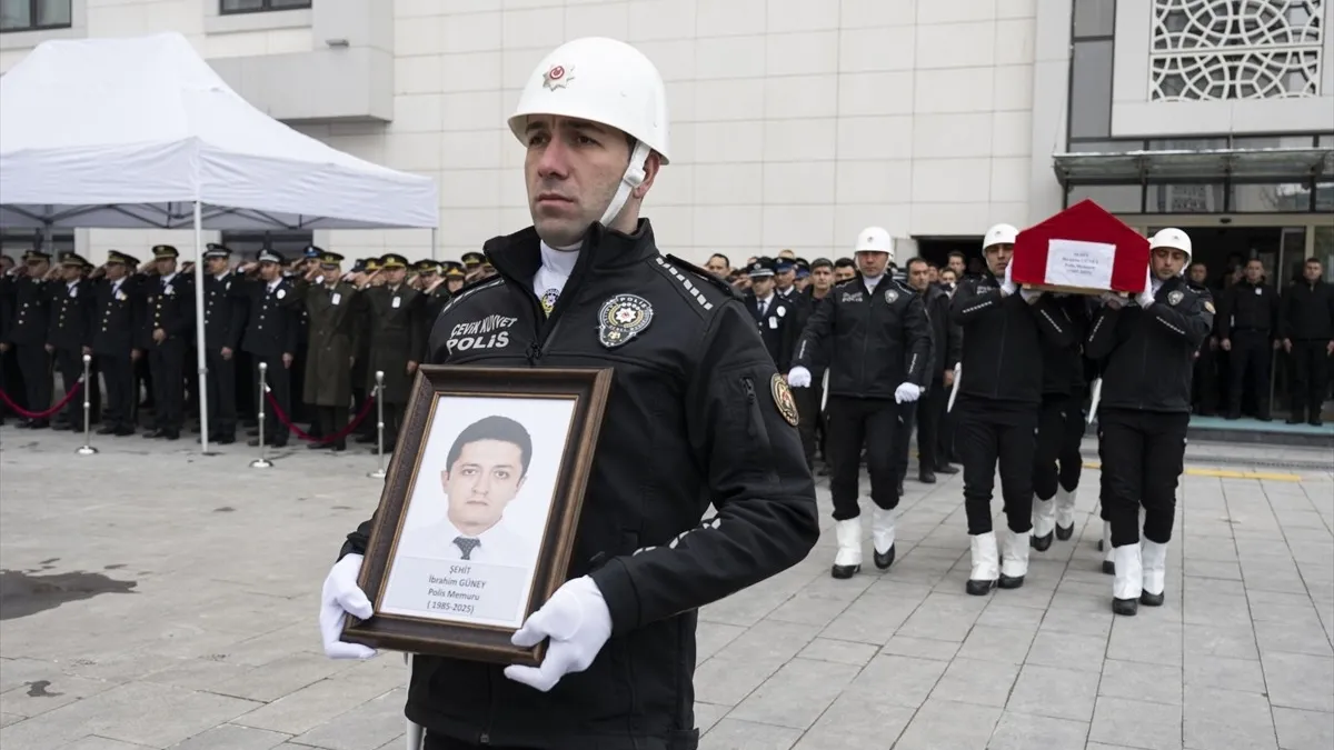 Trafik kazasında şehit olan polis memuru İbrahim Güney için tören düzenlendi
