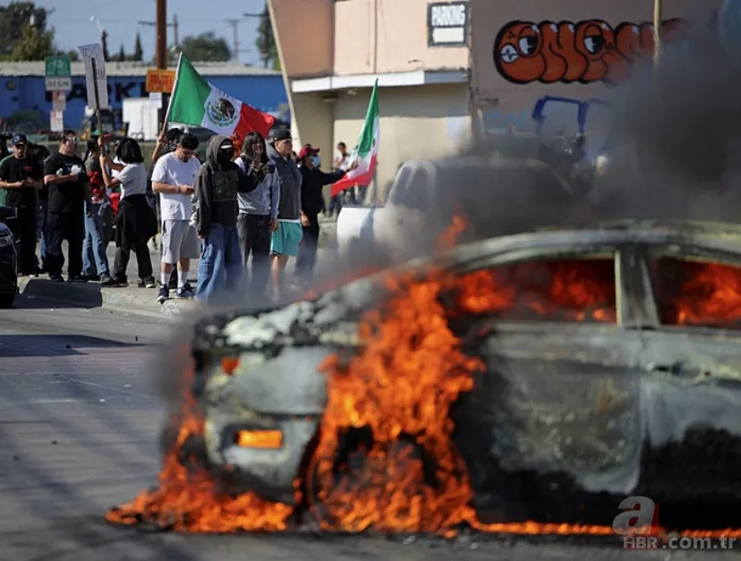 Görüntüler ABD'den: Göçmenlik baskınları protestoları alevlendirdi! Los Angeles'a 2000 ulusal muhafız gönderildi 2