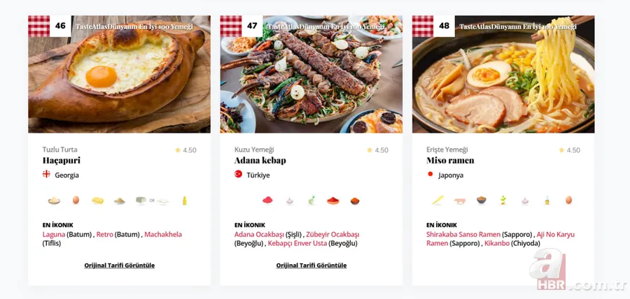 Dünyanın en iyi yemekleri açıklandı! Türkiye’den iki lezzet ilk 10’da 7