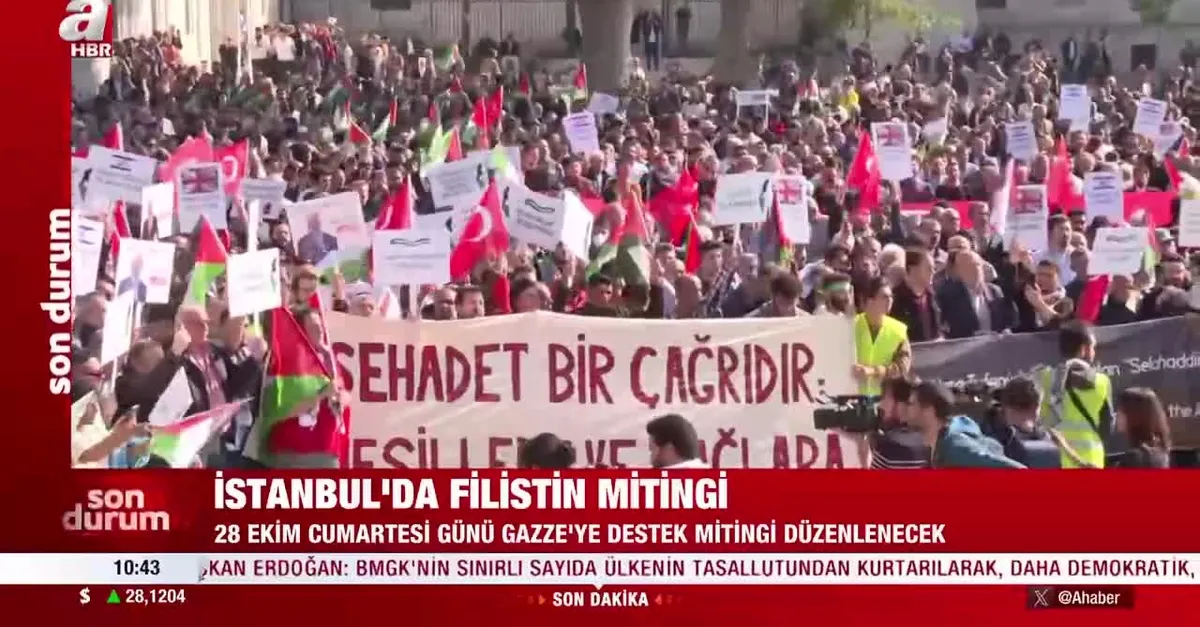 İstanbul'da Filistin mitingi