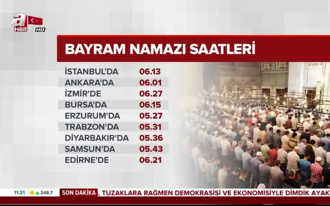istanbul da bayram namazi saat kacta iste il il 2019 yili bayram namazi saatleri video