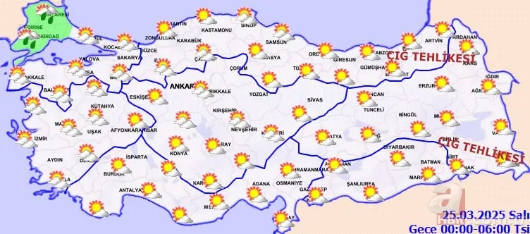 24 Mart hava durumu raporu: Alerjisi astımı olanlar dikkat! Mali'den çöl tozu geliyor! Yeni haftada sıcaklıklar artıyor 11