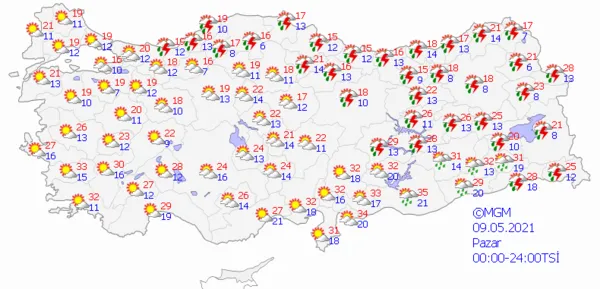 1620139747769.png Meteoroloji Genel Müdürlüğü'nden o illere gök gürültülü sağanak yağış uyarısı! İstanbul Ankara İzmir hava durumu - 7