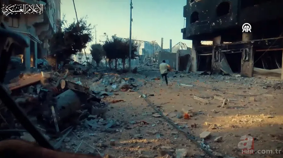 El Kudüs Tugayları Gazze'de katil İsrail'in tankını böyle imha etti! Cephe hattından sıcak görüntüler 23